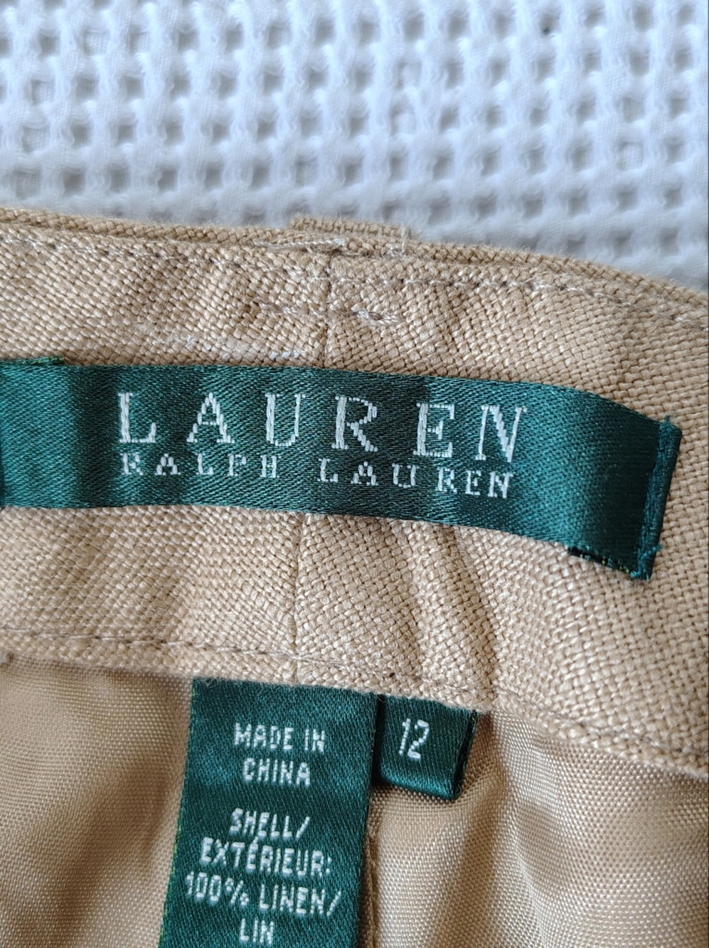 Lauren Ralph Lauren Tan Linen Blend Dress Pants Size 12 - Picture 11 of 13